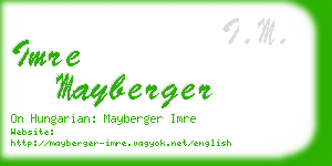 imre mayberger business card